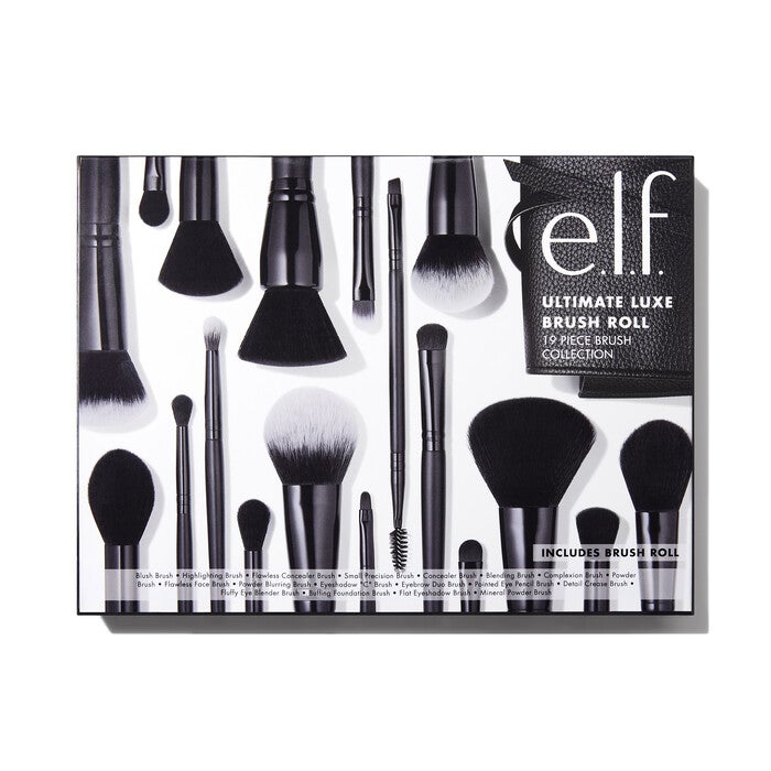 19 Piece Makeup Brush Set & Roll