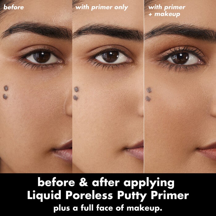 Before and After Use of Liquid Poreless Putty Primer