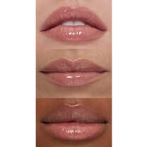Rosy Beige Lip Plumping Gloss on Lips