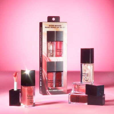Glow Reviver Quad Goals Lip Oil Kit, Glow Reviver Tinted Lip Oil Lip Set