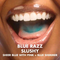 Blue Razz Slushy Lip Balm  - Sheer Bright Blue w/ Pink and Blue Shimmer
