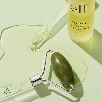 Jade Face Roller with e.l.f. SKIN products