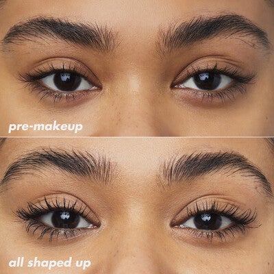Before and After Applying Brow Gel and Clear Mascara