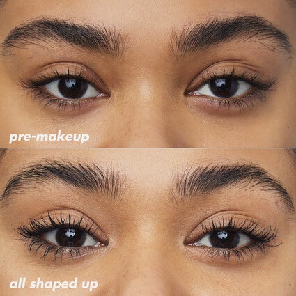 Before and After Applying Brow Gel and Clear Mascara