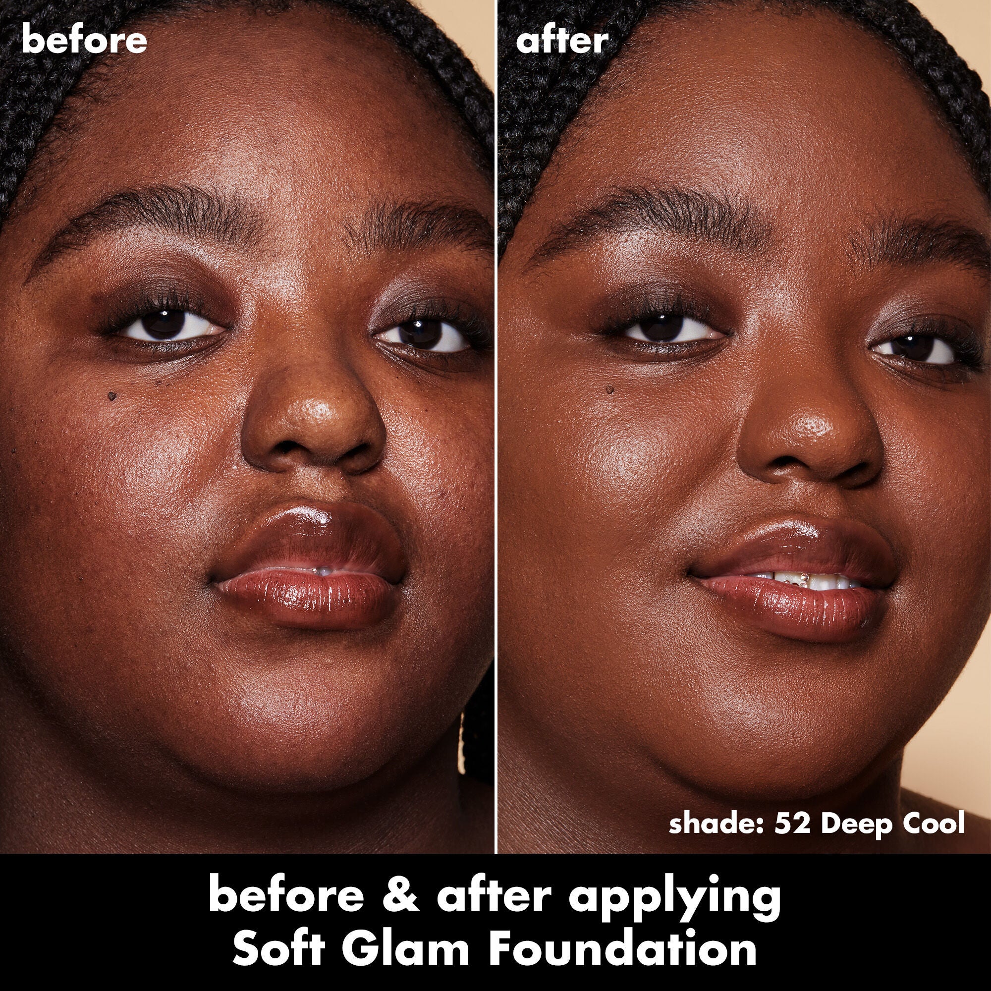 Soft Glam Satin Foundation, 52 Deep Cool - deep with cool undertones