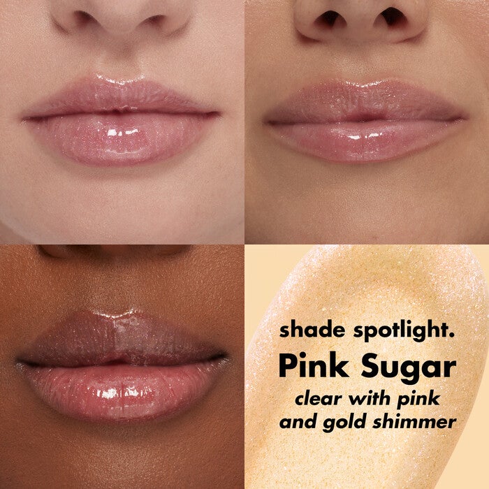 Pink Sugar Lip Plumping Gloss on Lips
