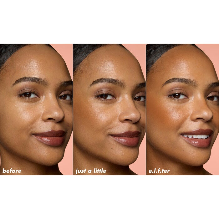 Before and After Applying Soft Glam Bronzer Stick in Tan