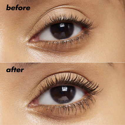 Before and After Use of Lash It Loud Brown Mascara