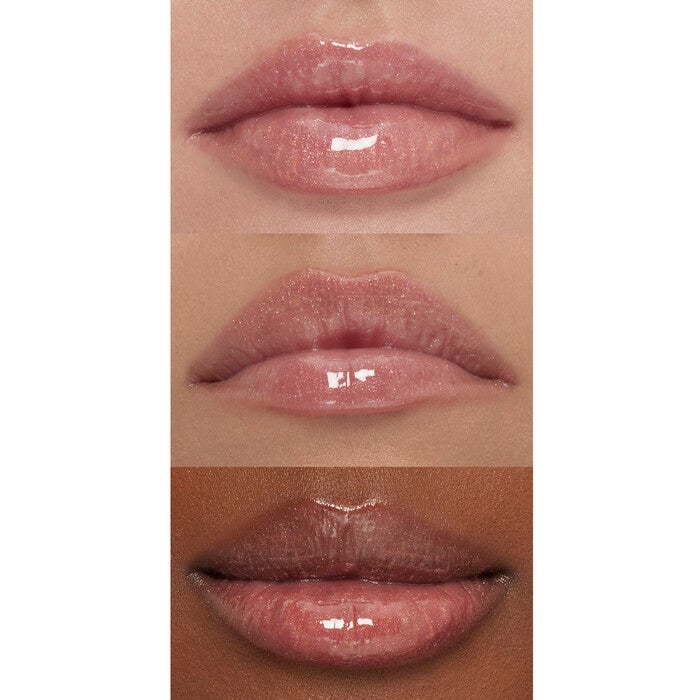 Champagne Glam Lip Plumping Gloss on Lips