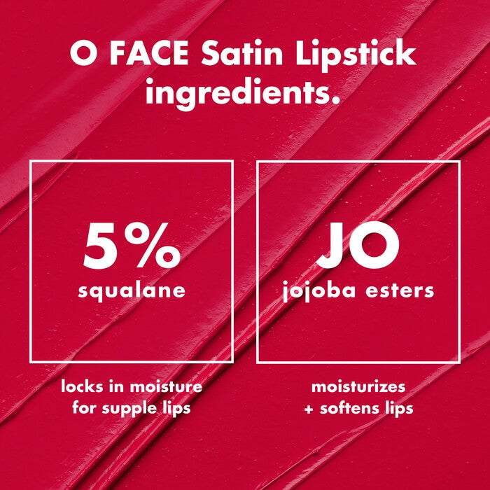 O FACE Satin Lipstick, No Regrets - Blue Red