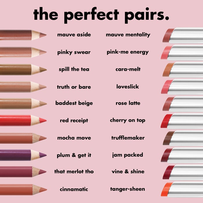e.l.f. Lip Liner and Slipstick Shade Pairing Chart