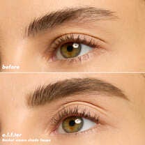 Eyebrows Before and After Applyig Micro-Fine Brow Pencil