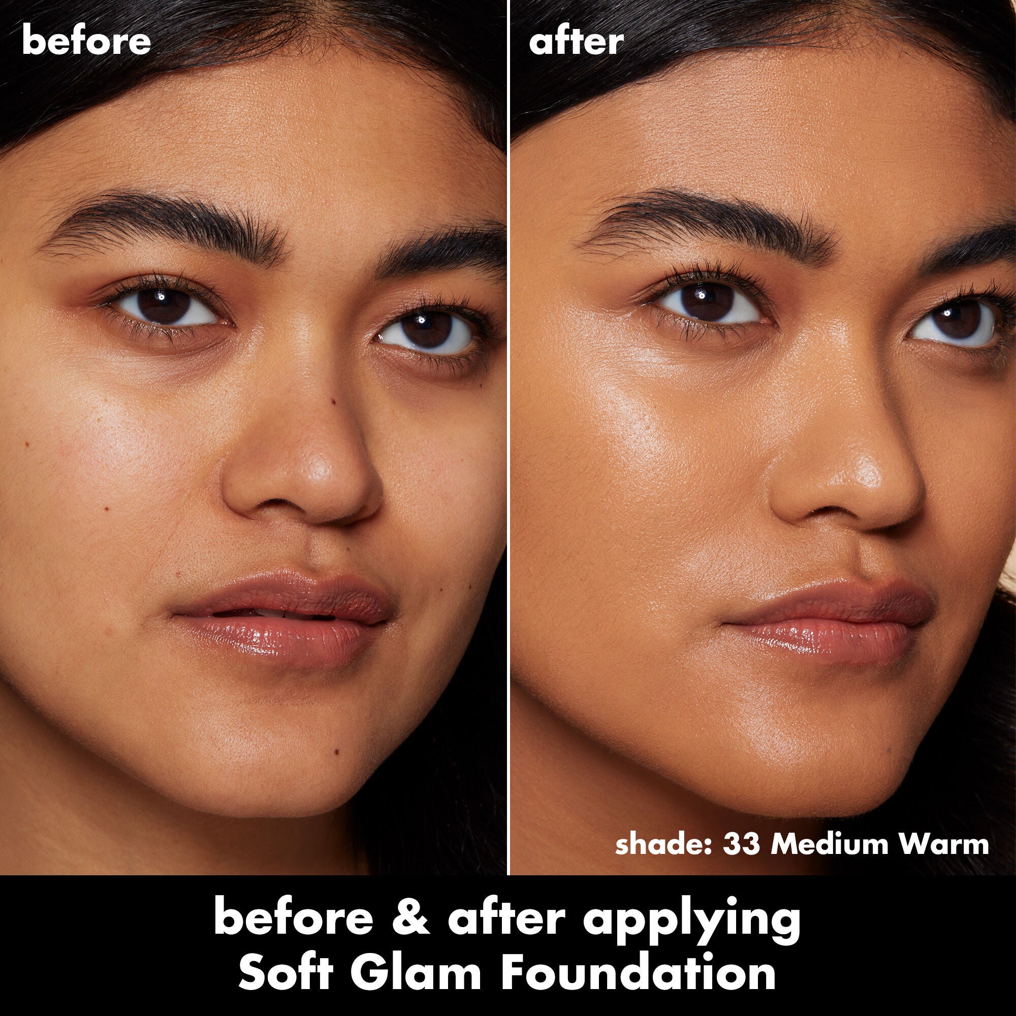 Soft Glam Satin Foundation, 33 Medium Warm - medium with warm undertones