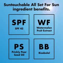 Ingredients: SPF 45, Watermelon Fruit Extract, Prickly Pear Seed Oil, Bisabolol