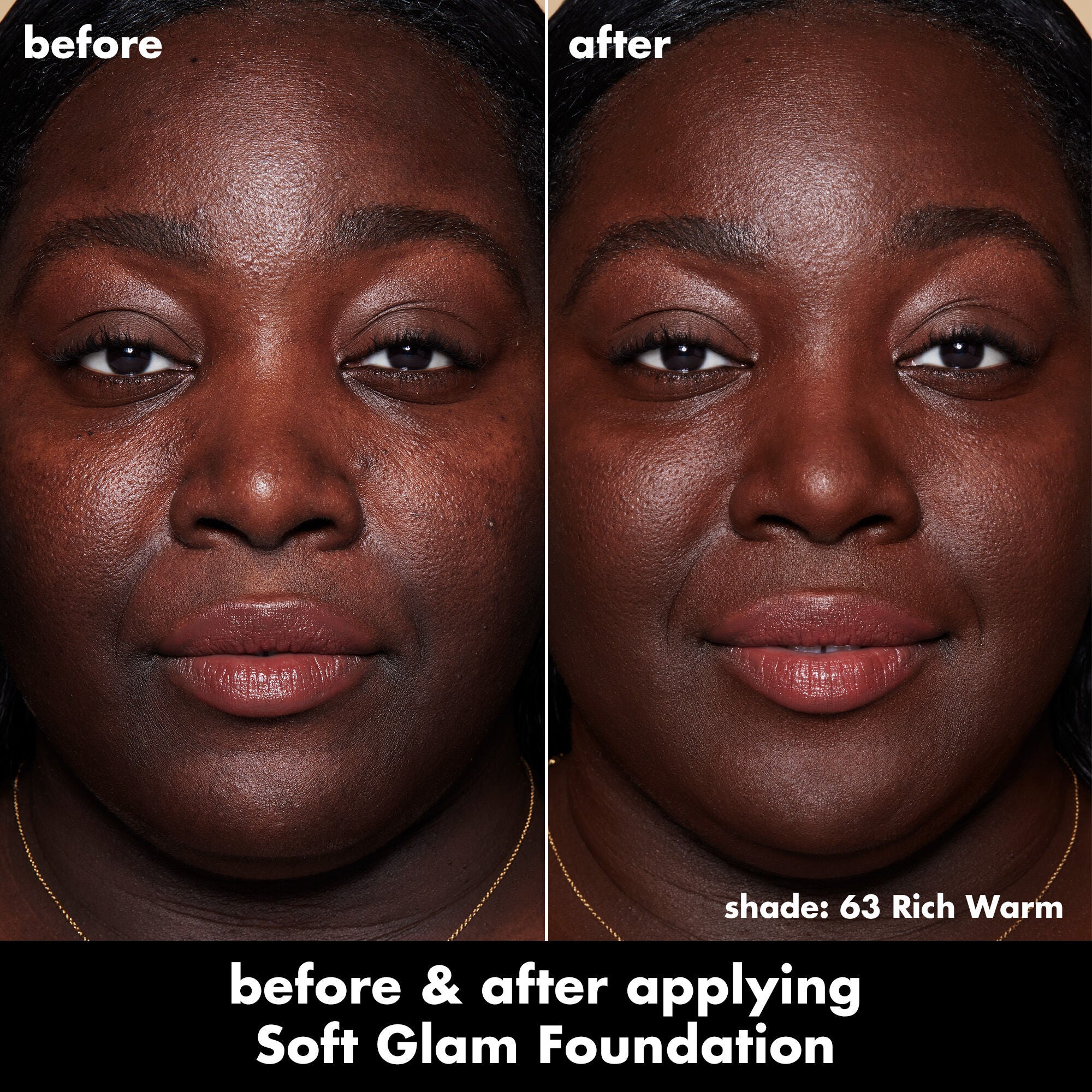 Soft Glam Satin Foundation, 63 Rich Warm - rich with warm undertones