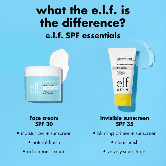 The Difference of Face Cream with SPF 30 and Whoa Glow Invisible Sunscreen and Primer with SPF 35