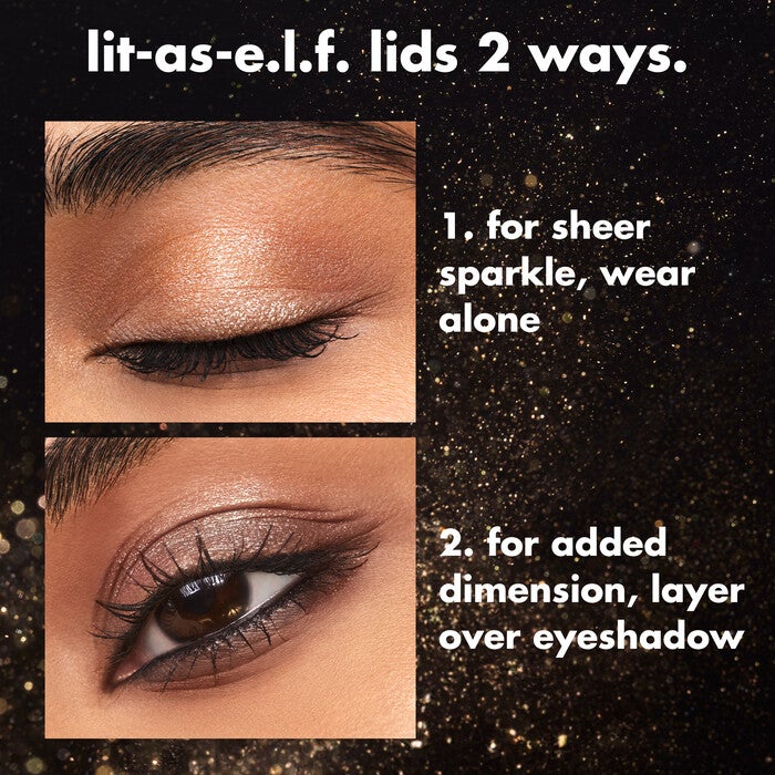 Fine as Fleck Glitter Eyeshadow, Champagne Showers - Peachy Beige with Champagne Sparkle