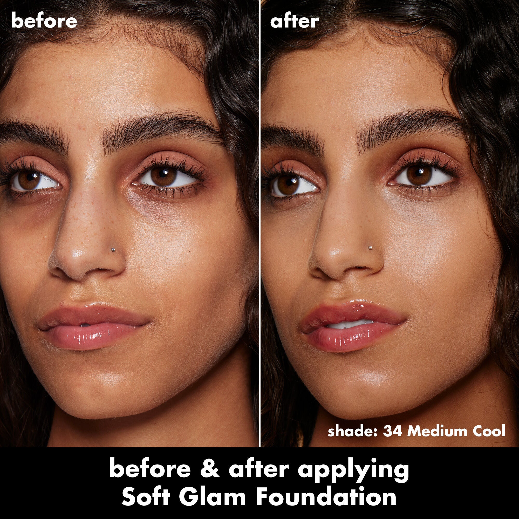 Soft Glam Satin Foundation, 34 Medium Cool - medium with cool undertones