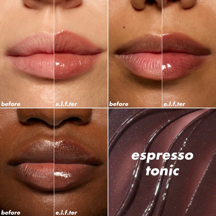 Cool Brown Shimmer  Plumping Lip Oil   Espresso Tonic Lip Chart