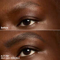 Eyebrows Before and After Applyig Micro-Fine Brow Pencil
