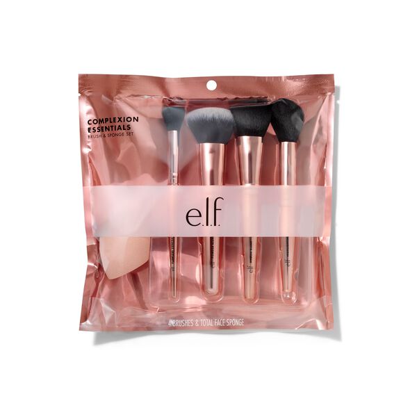 e.l.f. Cosmetics Complexion Essentials Brush & Sponge Set - Vegan and Cruelty-Free Makeup