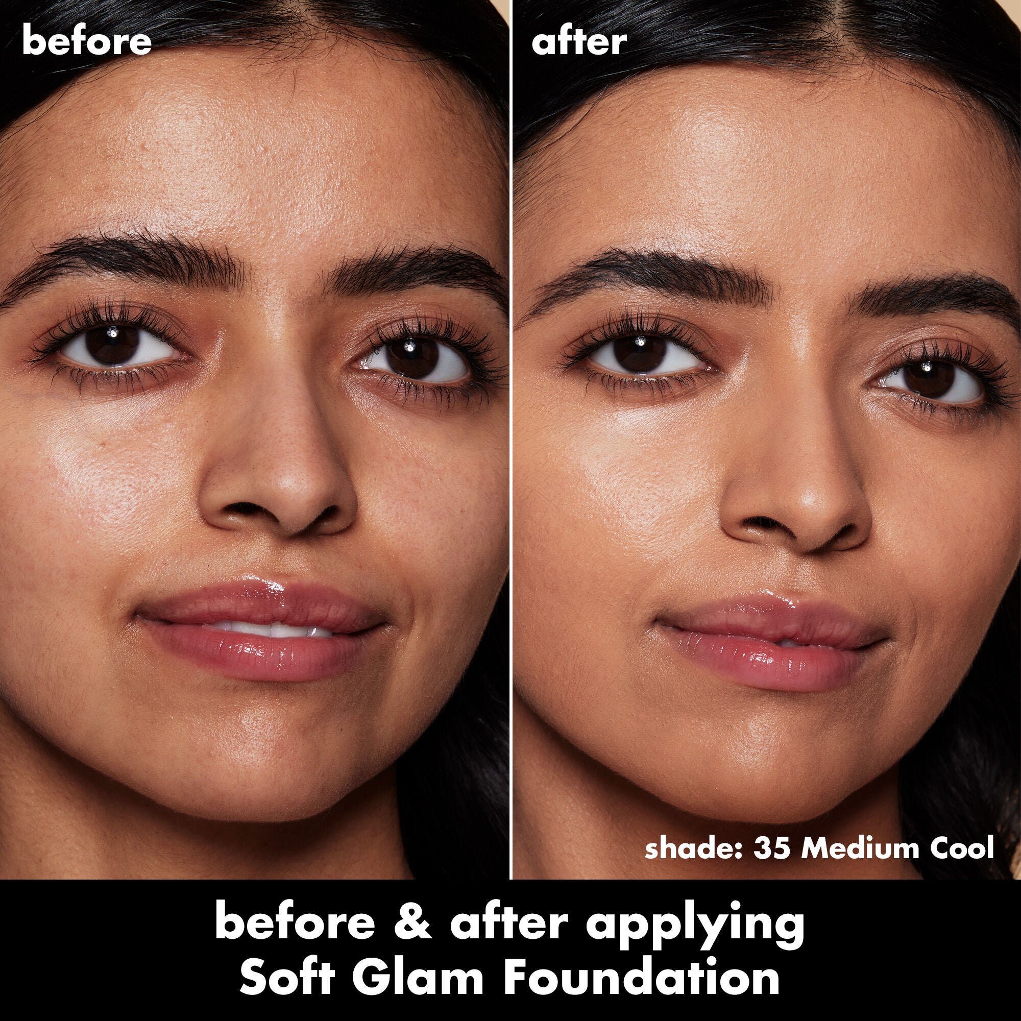 Soft Glam Satin Foundation, 35 Medium Cool - medium with cool undertones