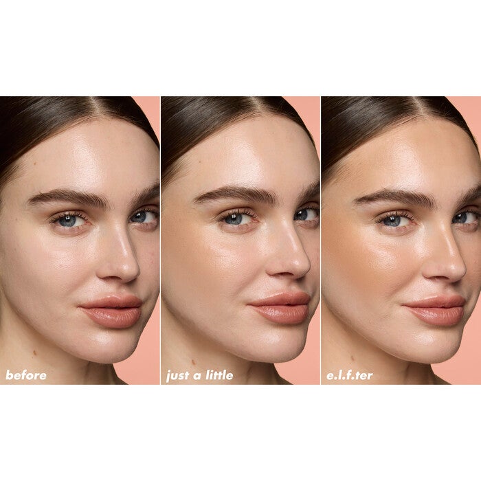 Before and After Applying Soft Glam Bronzer Stick in Fair