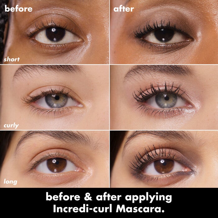 Before and After Applying Incredi-Curl Mascara