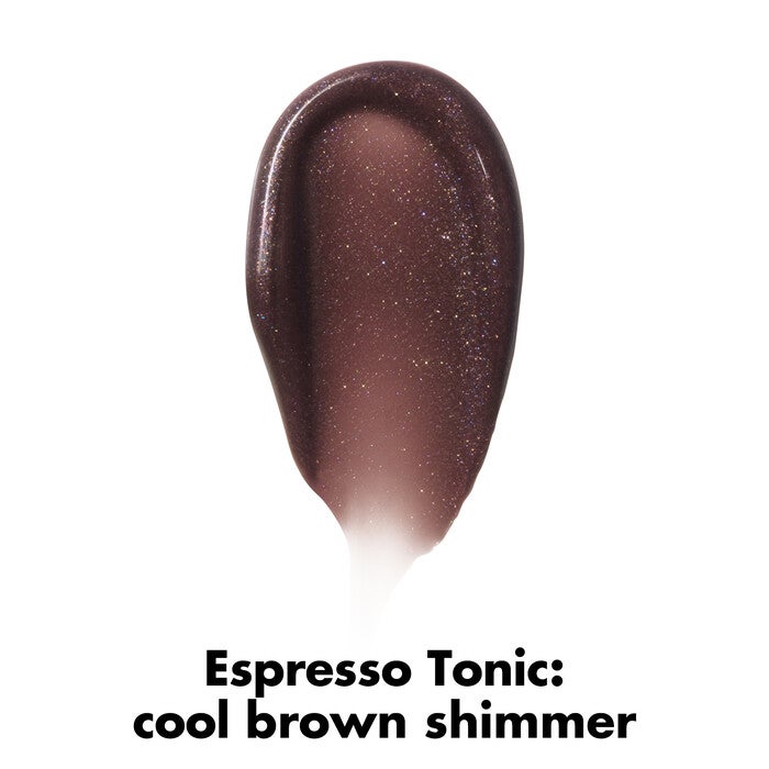 Espresso Tonic Cool Brown Shimmer Plumping Lip Oil Swatch
