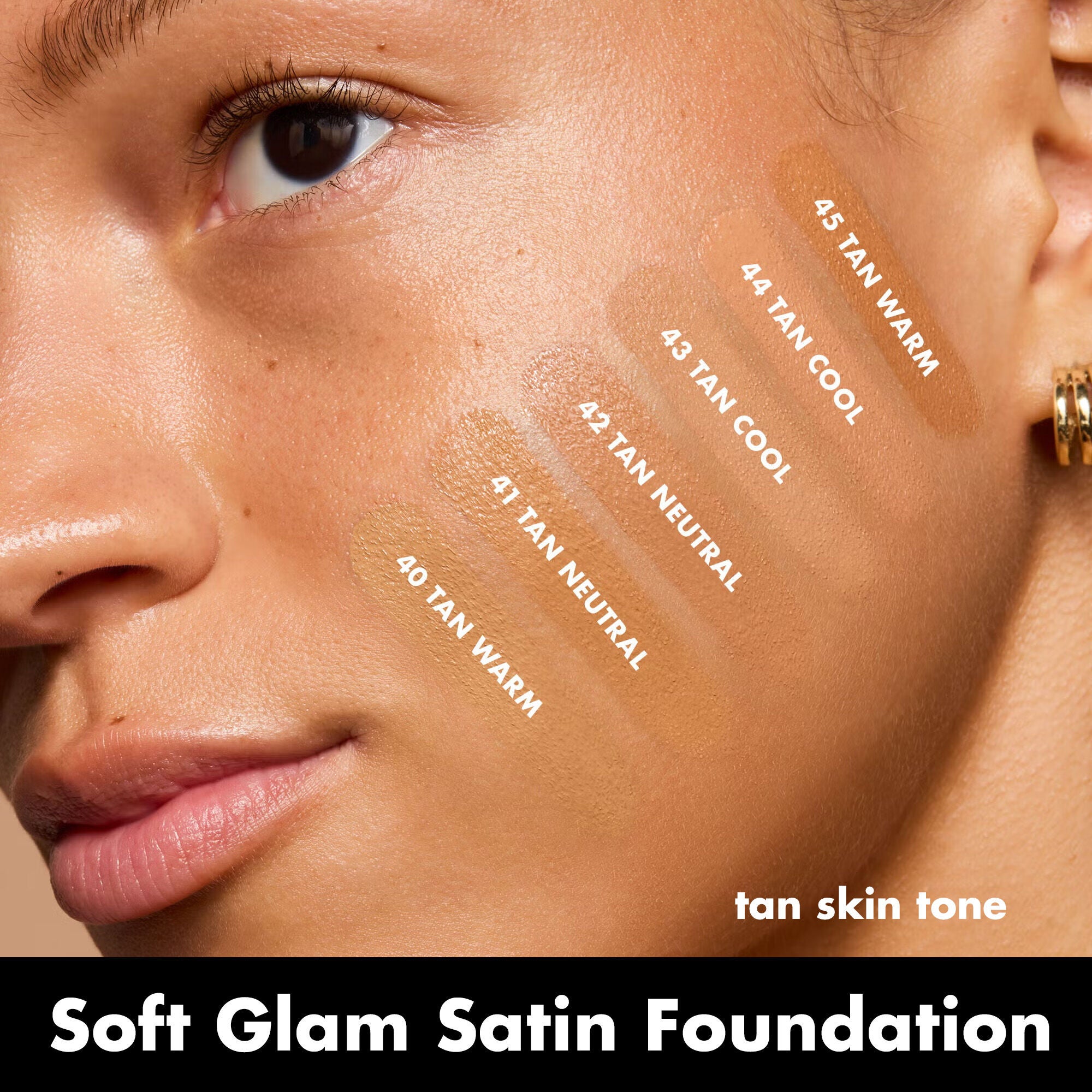 Soft Glam Satin Foundation, 40 Tan Warm - tan with warm undertones