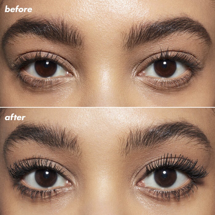 Before and After Applying Black Mascara