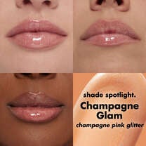 Champagne Glam Lip Plumping Gloss on Lips