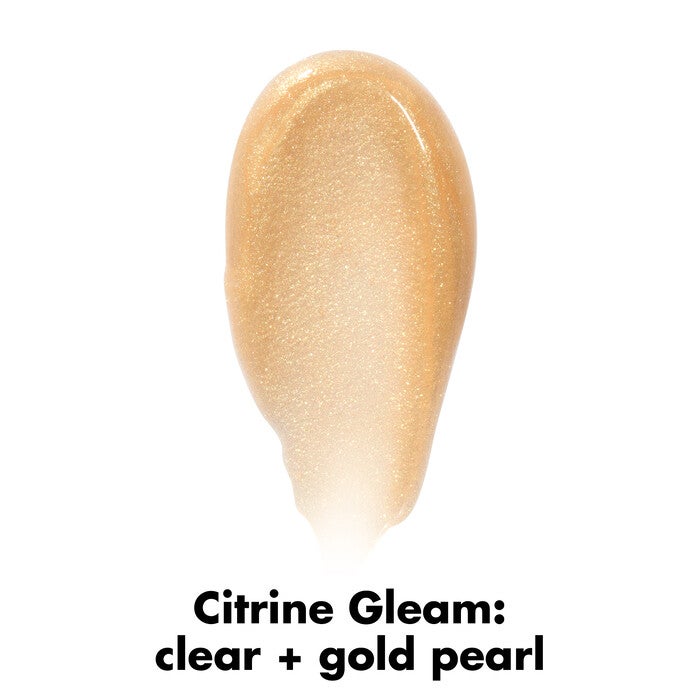 Clear Lip Oil with Gold Pearl Glimmer Swatch