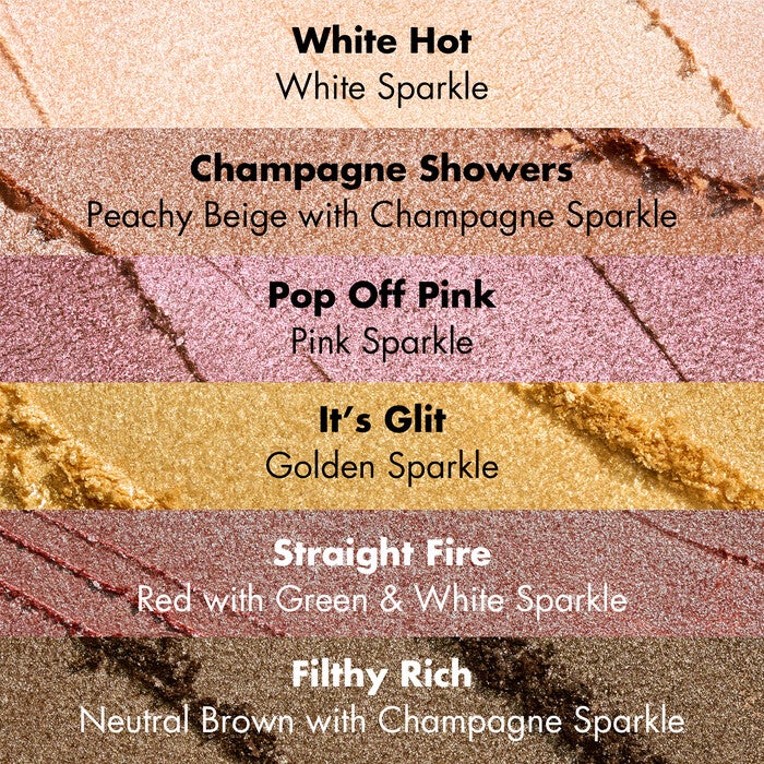 Fine as Fleck Glitter Eyeshadow, Champagne Showers - Peachy Beige with Champagne Sparkle