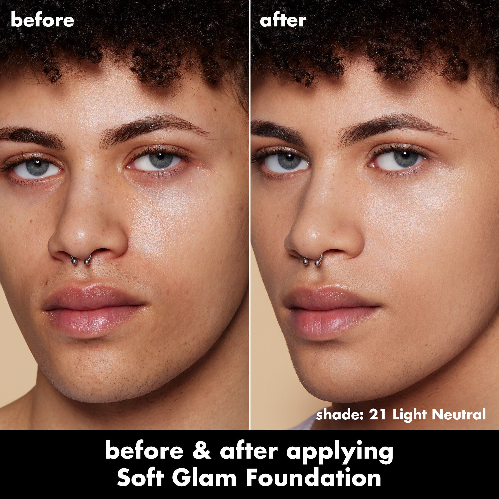 Soft Glam Satin Foundation, 21 Light Neutral - light with neutral undertones