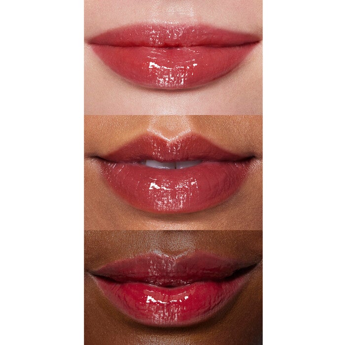 Cherry Red Lip Gloss on Lips