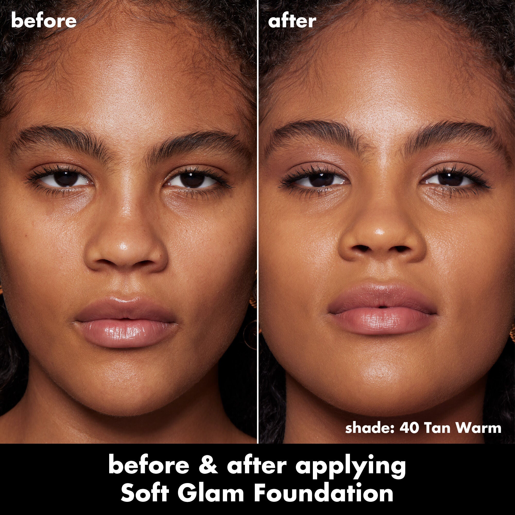 Soft Glam Satin Foundation, 40 Tan Warm - tan with warm undertones