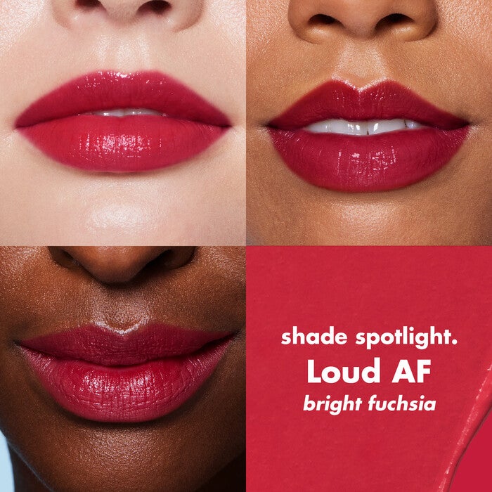 O FACE Satin Lipstick, Loud AF - Bright Fuchsia