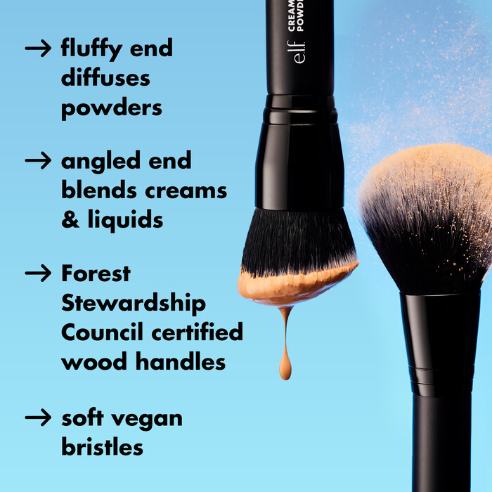 Fluffy End Diffuses Powder - Angled End Blends Creams