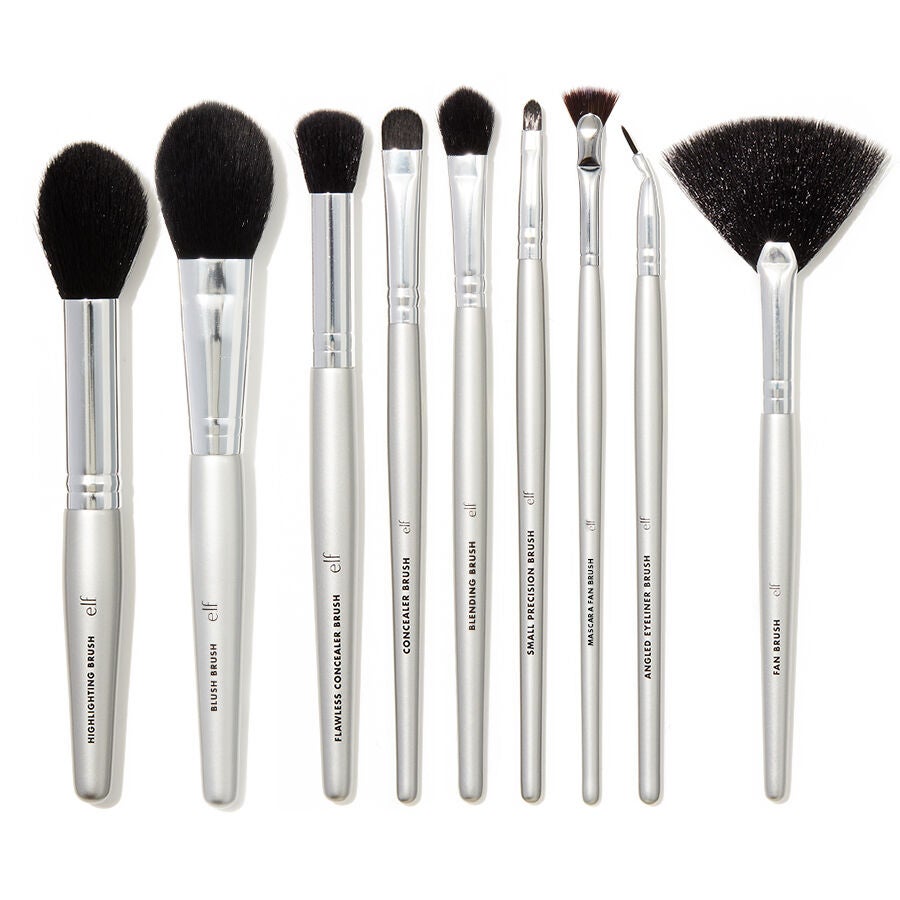 elf Ultimate 19 Piece Makeup Brush Roll Bag with Brushes e.l.f. Cosmetics