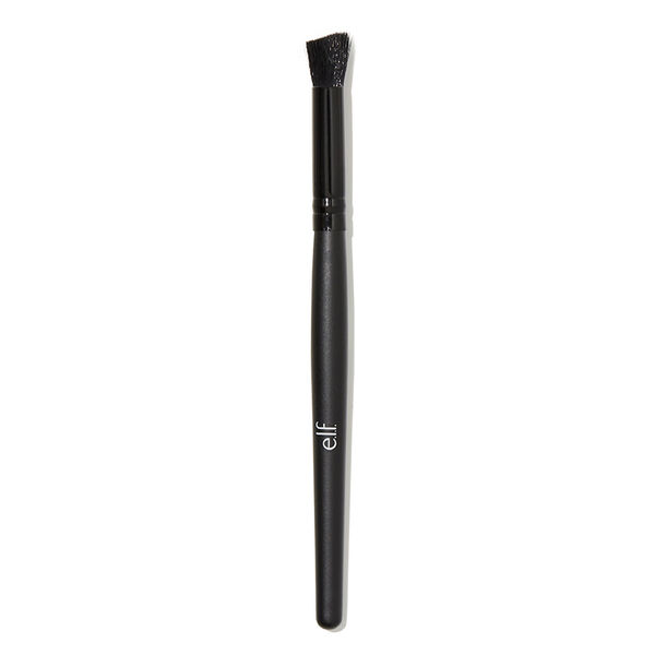 This synthetic haired brush is soft, absorbent and can be used with wet or dry products. For best results, clean or wipe brush after each use- Unique angle and width helps create a flawless contoured eye- Use to apply base or crease eyeshadow* Vegan Friendly e.l.f. Cosmetics Angled Contour Eye Brush. e.l.f. Cosmetics Angled Contour Eye Brush. All e.l.f. products are Vegan and Cruelty Free