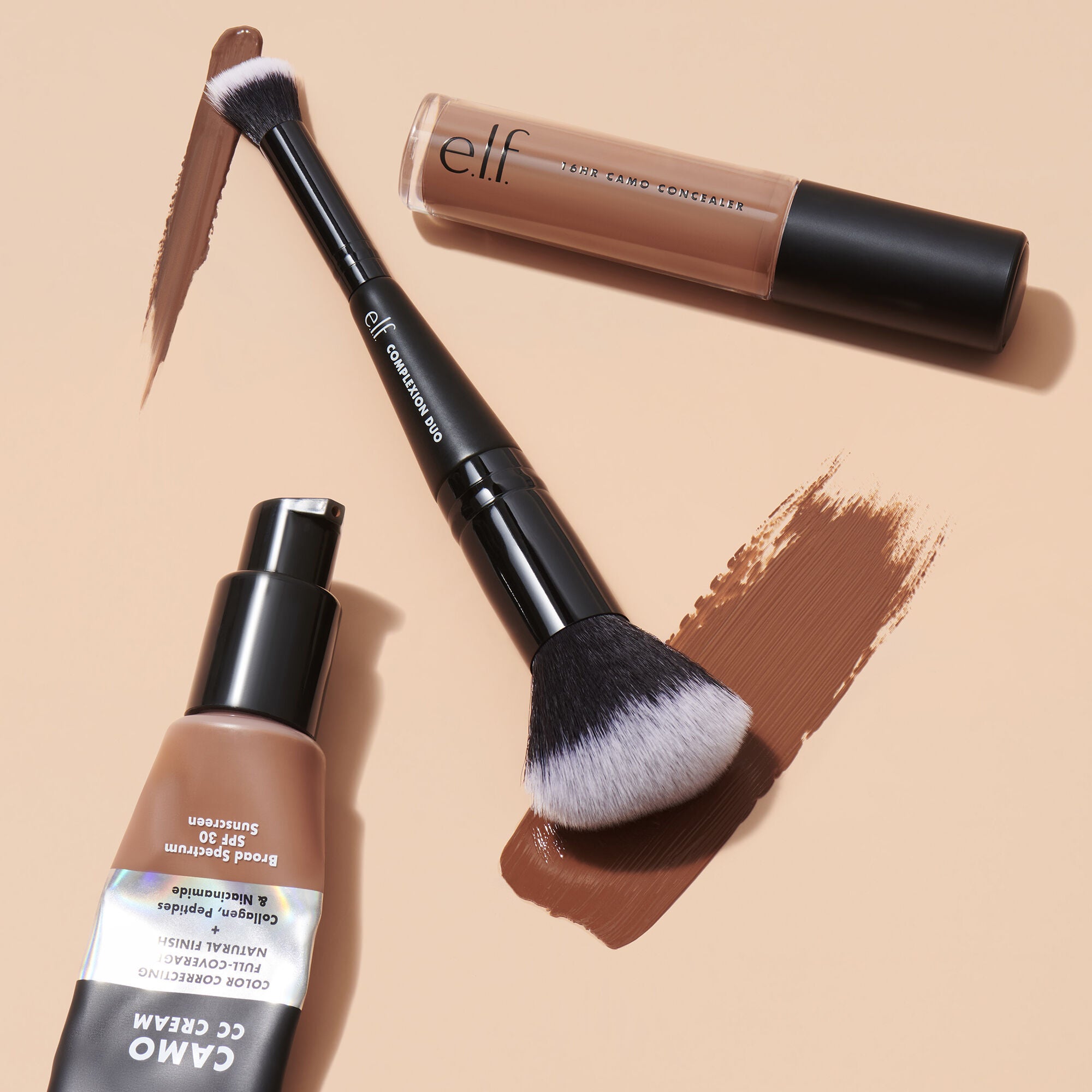 Complexion Duo Brush Vegan Blending Brush e.l.f. Cosmetics