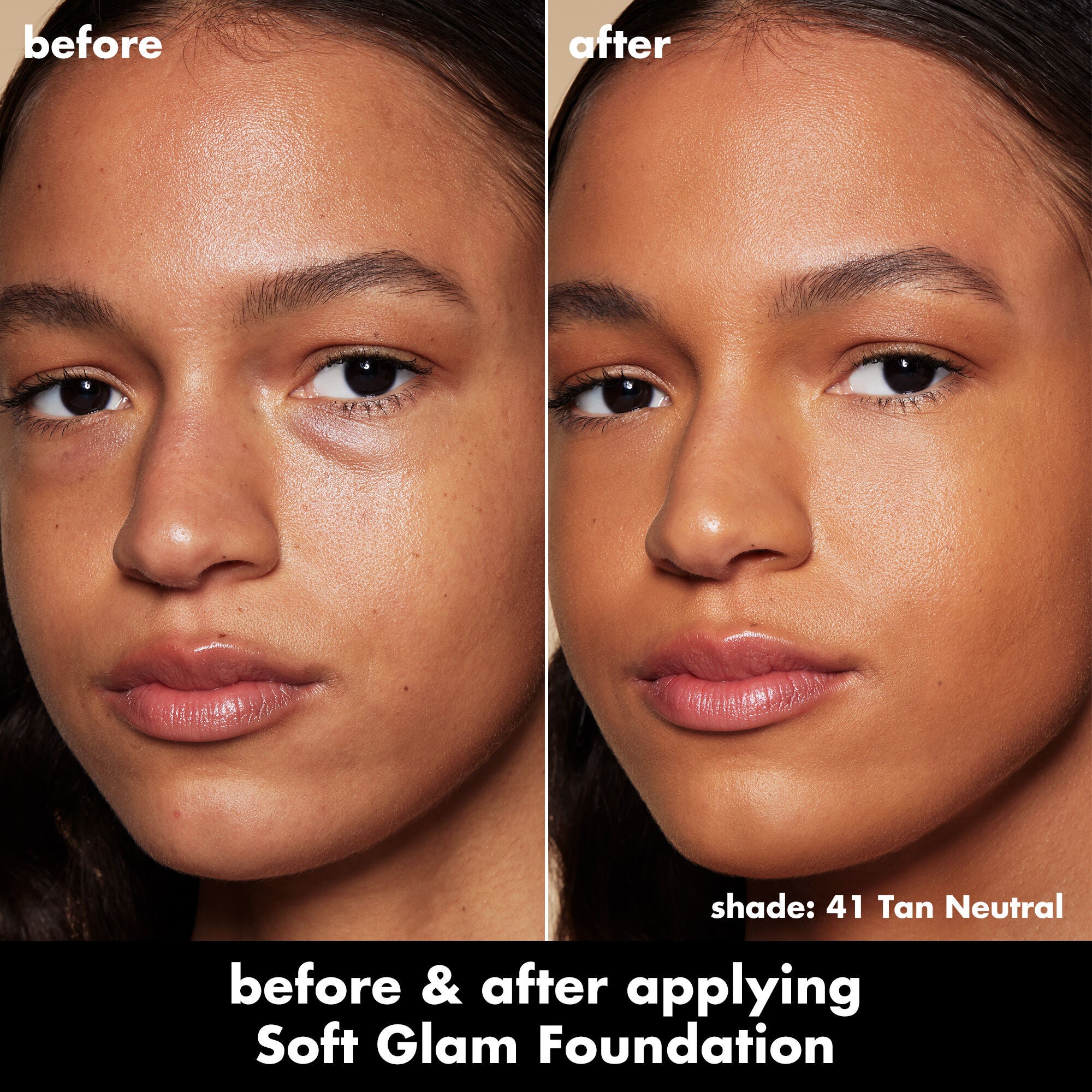 Soft Glam Satin Foundation, 41 Tan Neutral - tan with neutral undertones