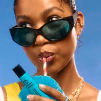 Glow Reviver Melting Lip Balm, new shade! Blue Razz Slushy - Sheer Bright Blue w/ Blue + Pink Shimmer