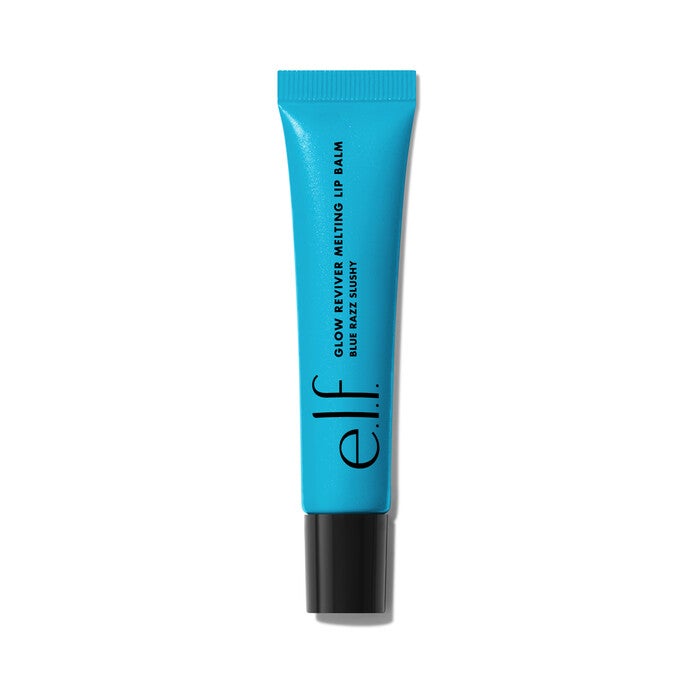 Glow Reviver Melting Lip Balm, new shade! Blue Razz Slushy - Sheer Bright Blue w/ Blue + Pink Shimmer