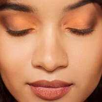 Model After Applying I Love You a Latte Eyeshadow Palette