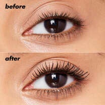 Before and After Applying Brown Mascara