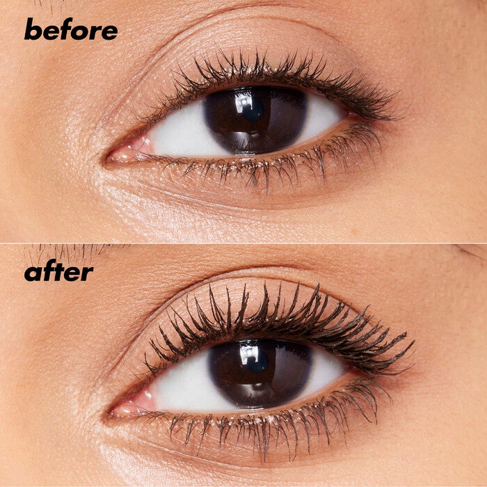 Before and After Applying Brown Mascara