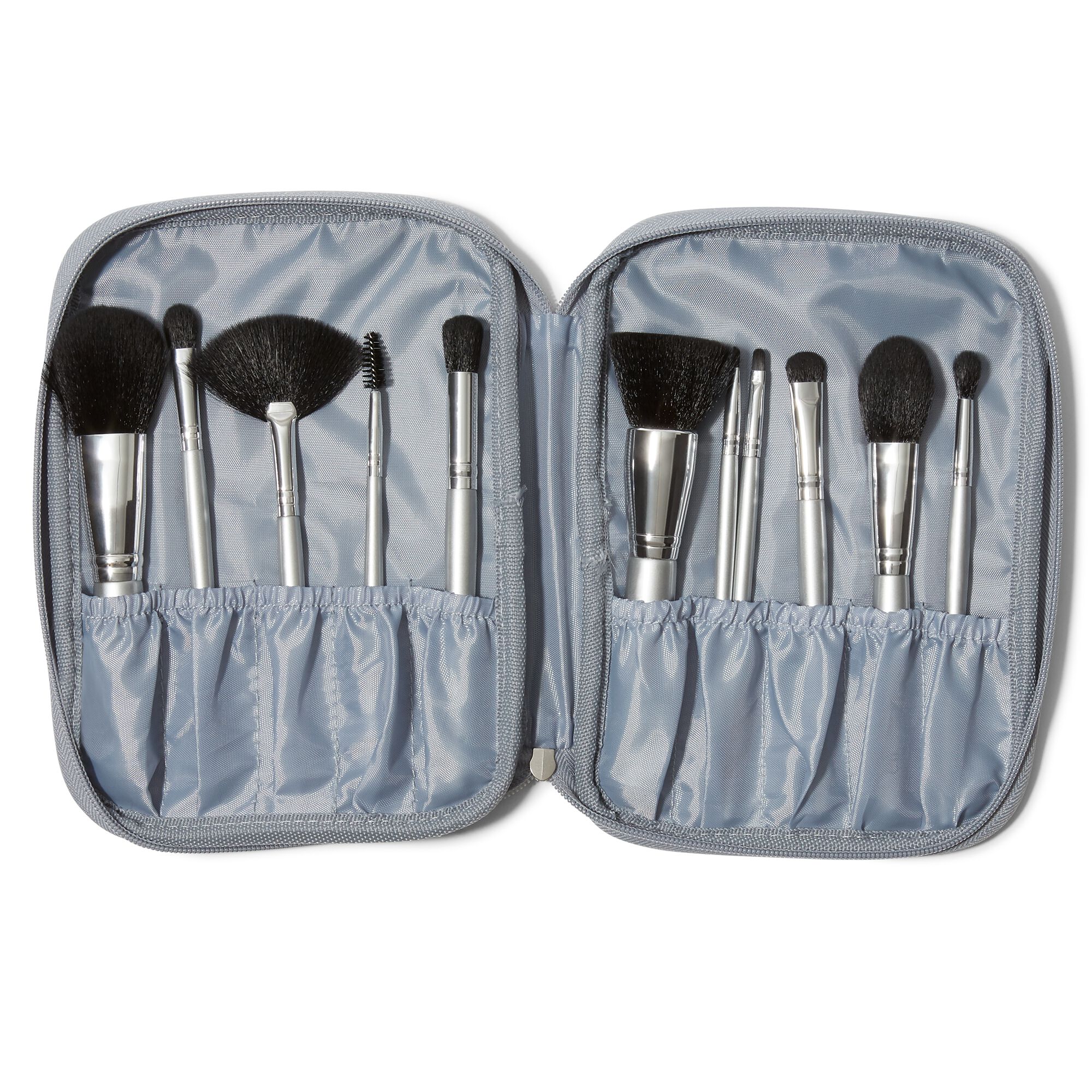 Silver 11 Piece Brush Collection E L F Cosmetics Cruelty Free