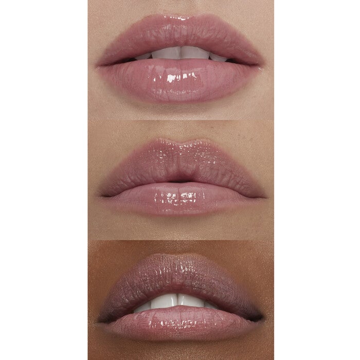 Pinkish Rose Lip Plumping Gloss On Lips